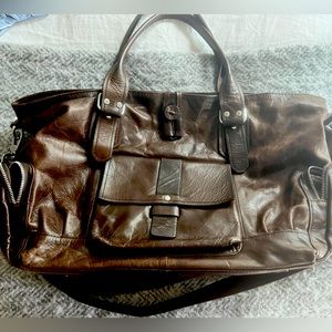 Brown Italian leather tote bag - gorgeous - made in Italy